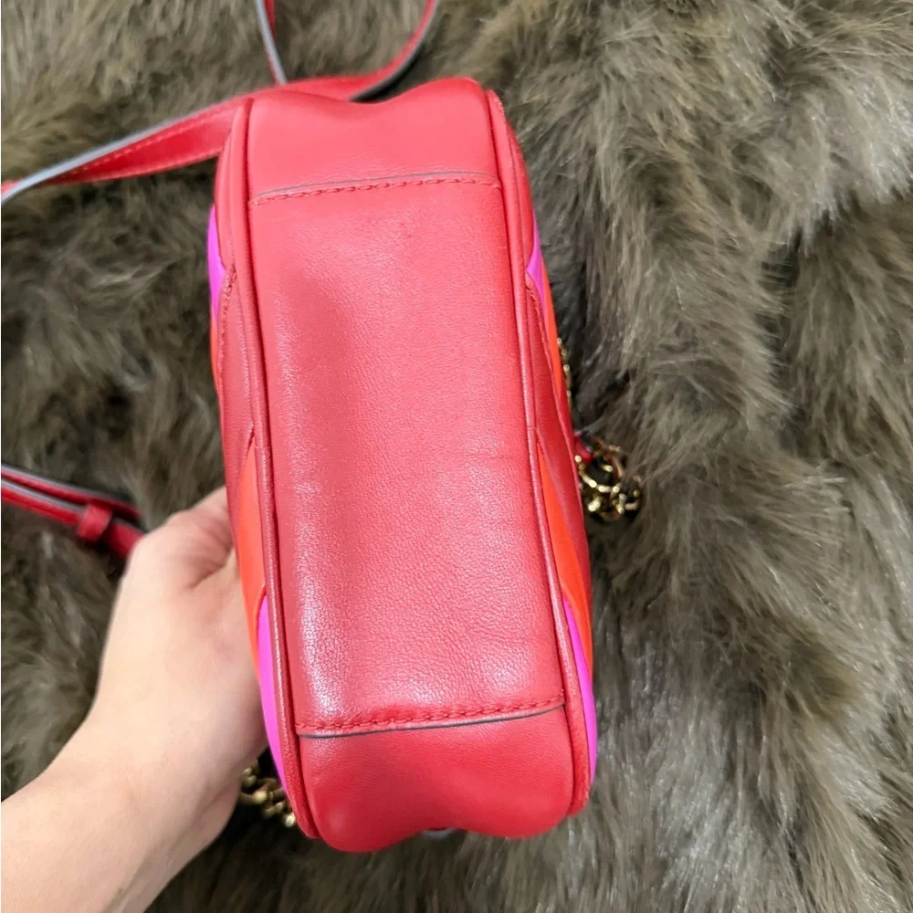 Tory Burch Vibrant Pink and Red Crossbody Bag